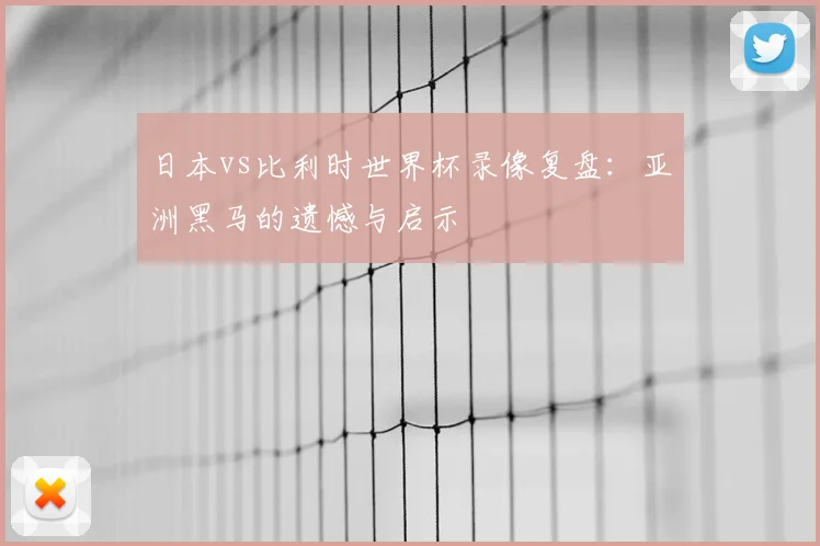 日本vs比利时世界杯录像复盘：亚洲黑马的遗憾与启示